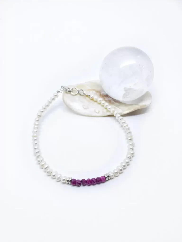 Pulsera Perlas y Rubíes