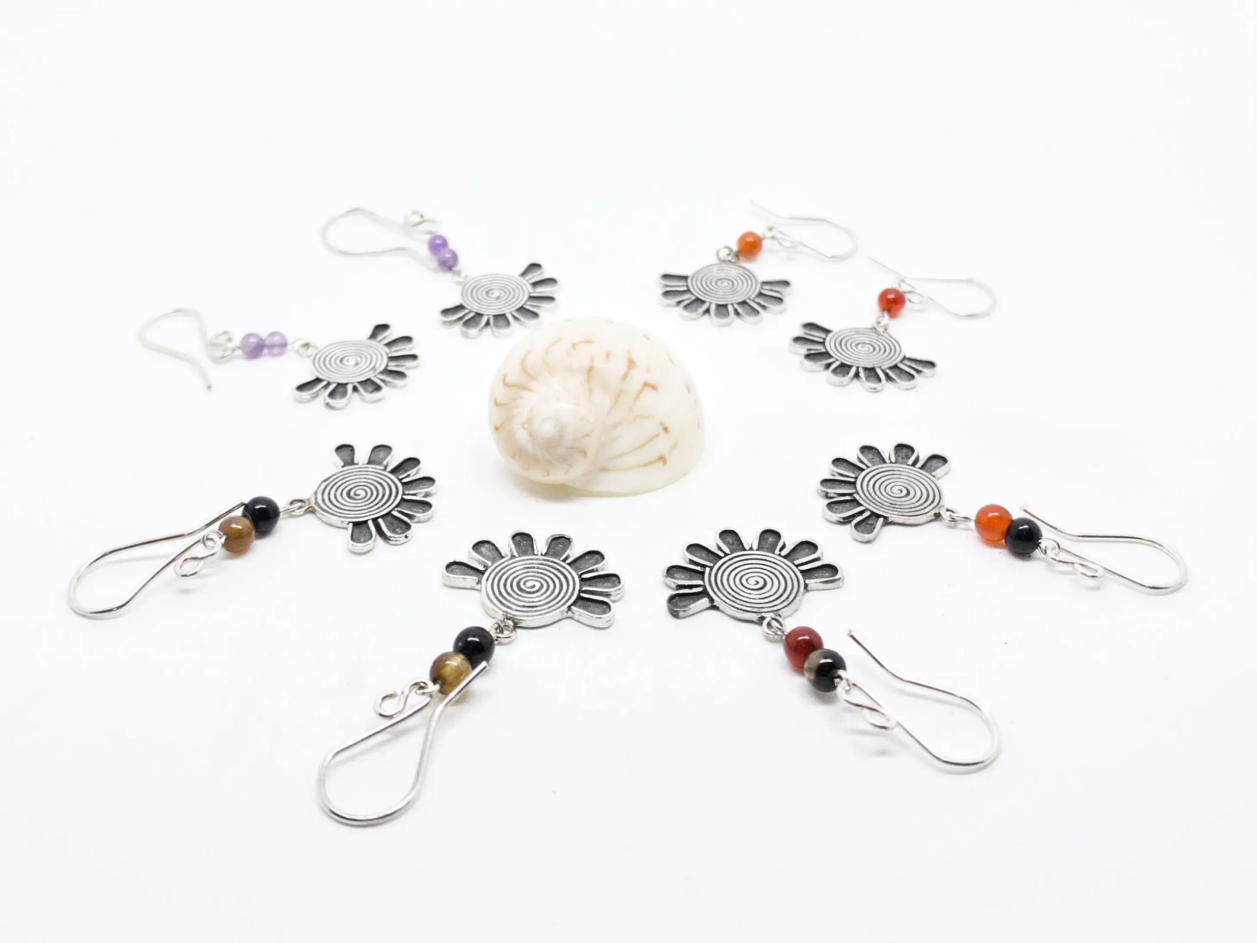 Aretes grandes flor espiral